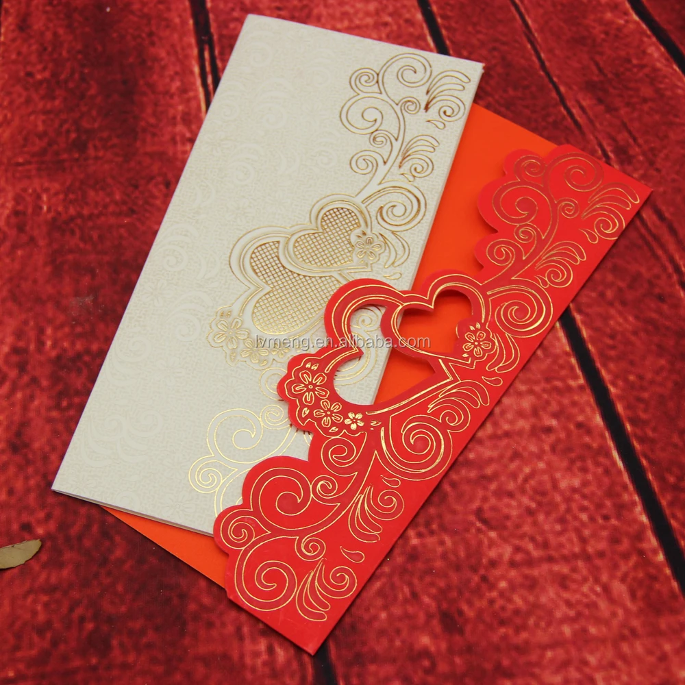
2016 new arrival hot stamping wedding invitation card wholesale/Romantic muslin wedding cards 