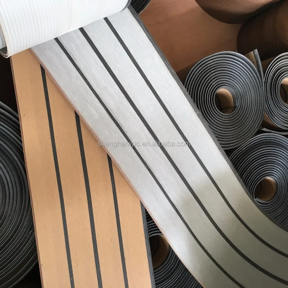 Vinyl Wood Effect Waterproof Boat Decking Flooring Complete Kit 1.8mx3m