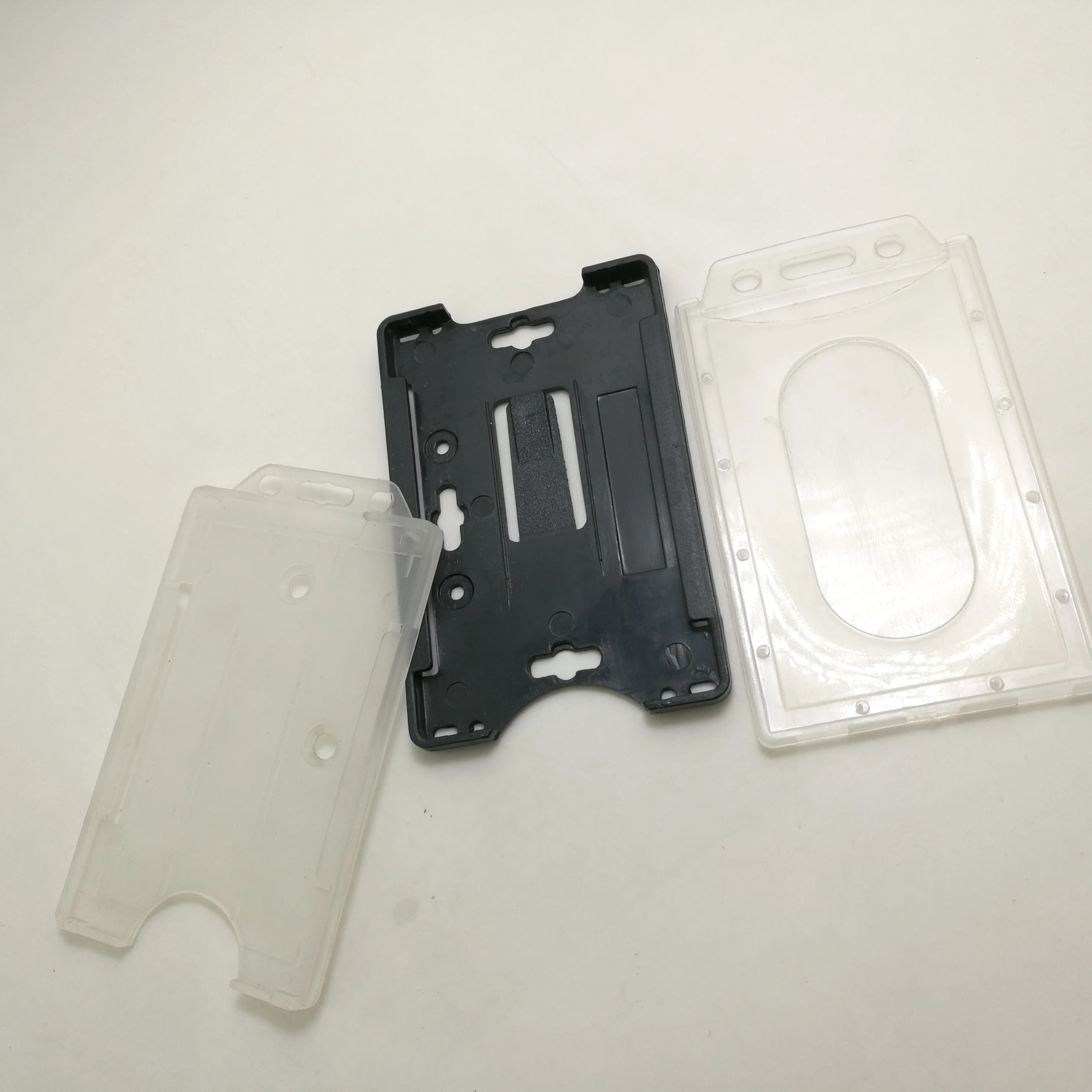 vertical  hard plastic card holder  insert from top