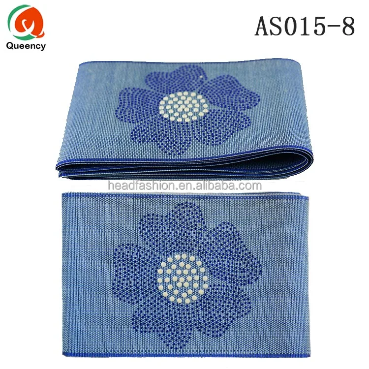 Queency Heavy Handmade Sequins Flower African Aso Oke Gele Fabric Gele Headtie