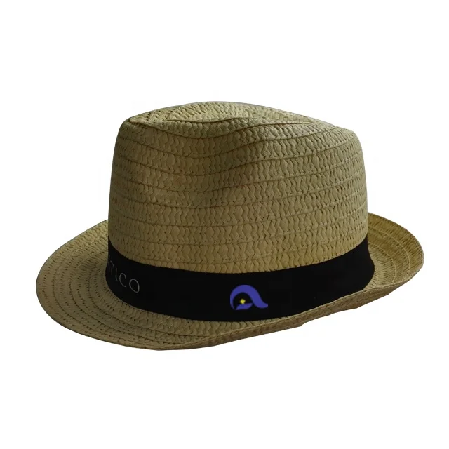 Wholesale Summer Straw Hat with Custom Woven Stripe