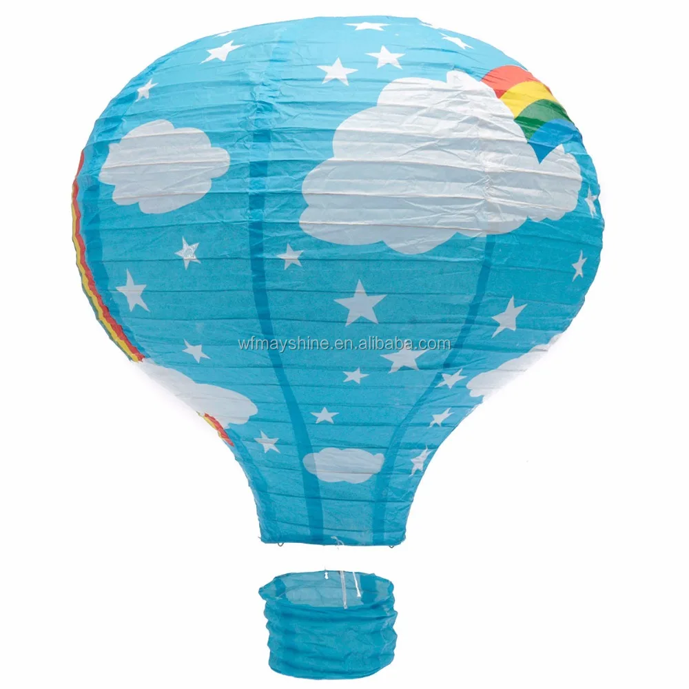 Party Supply Colored Rainbow hot air balloon paper lantern