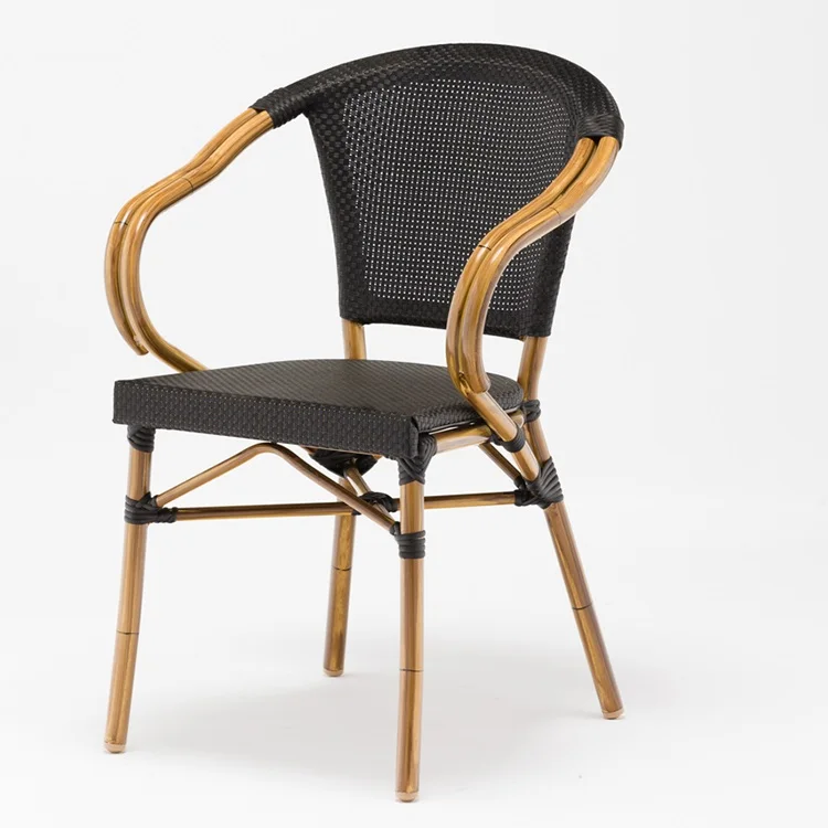 Стул из натурального бамбукового волокна с алюминиевой рамой и сиденьем из полиэстера Teslin