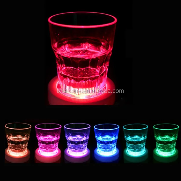 Cool LED Lights Color Changing LED Light Drink Glass Bottle Cup LED Coaster Mat Bar Party Xmas Gift