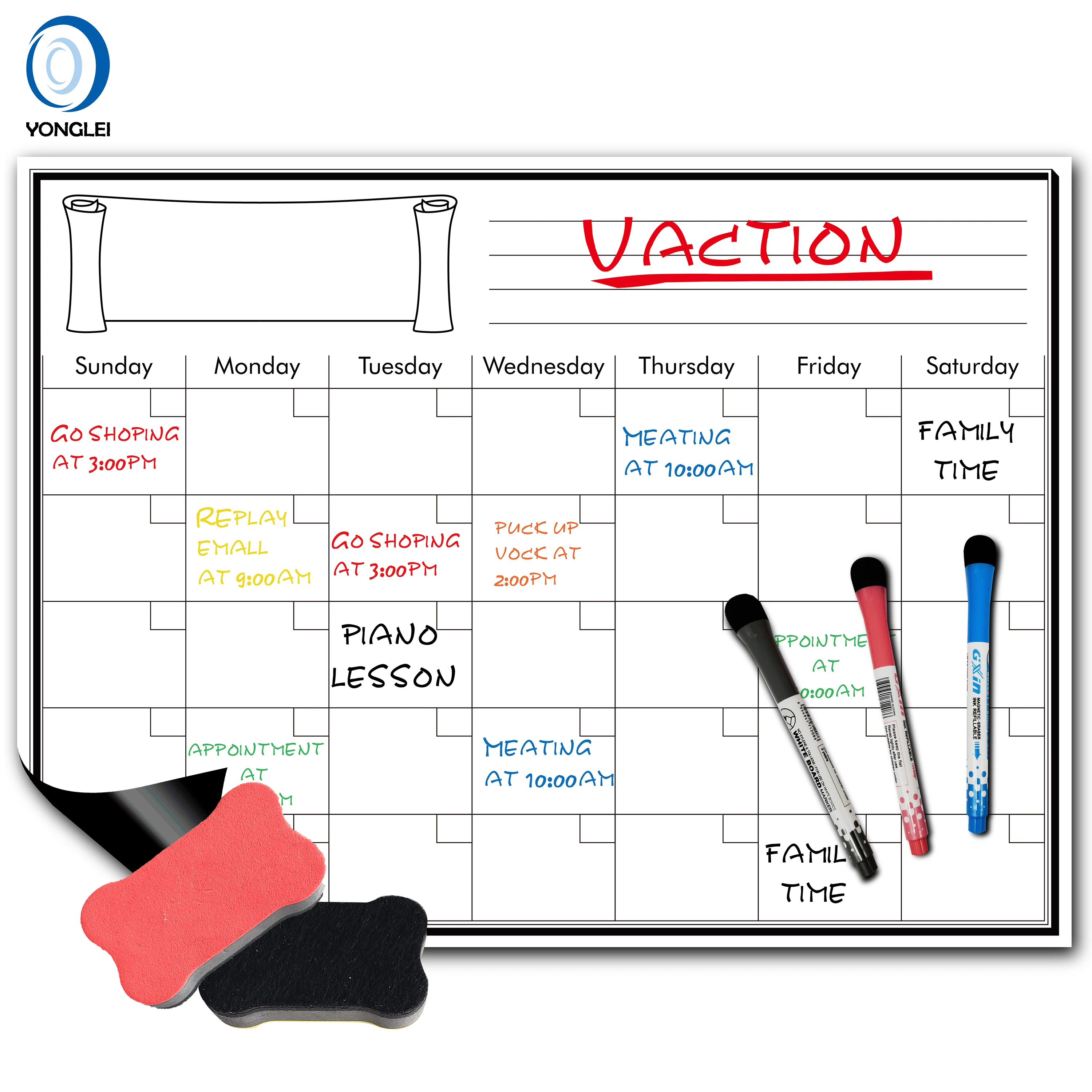 5.5 A1 Dry Erase Fridge Magnet Writing Board Magnetic Refrigerator Paper Calendar Magnetic Fridge Calender