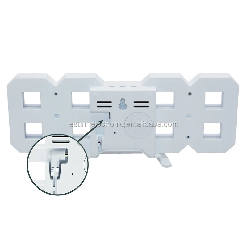 Smart Brightness Control 3D LED Modern Digital Alarm Wall Clock for Office Home Decor