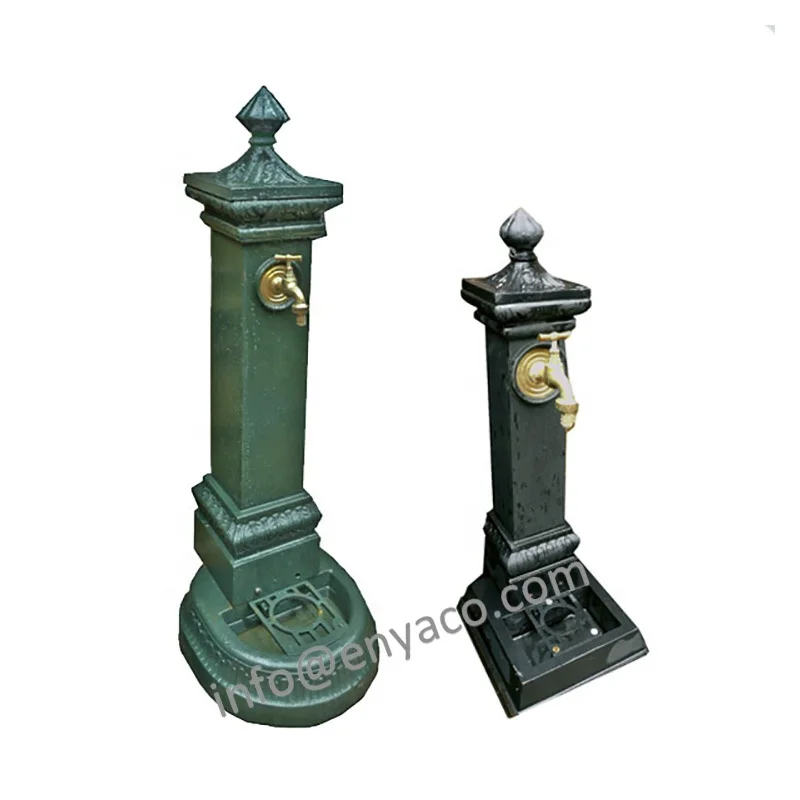 High Quality Factory Direct Garden Ornaments Patio Cast Iron Water Feature with Brass Tap Outdoor Water Wall Fountains