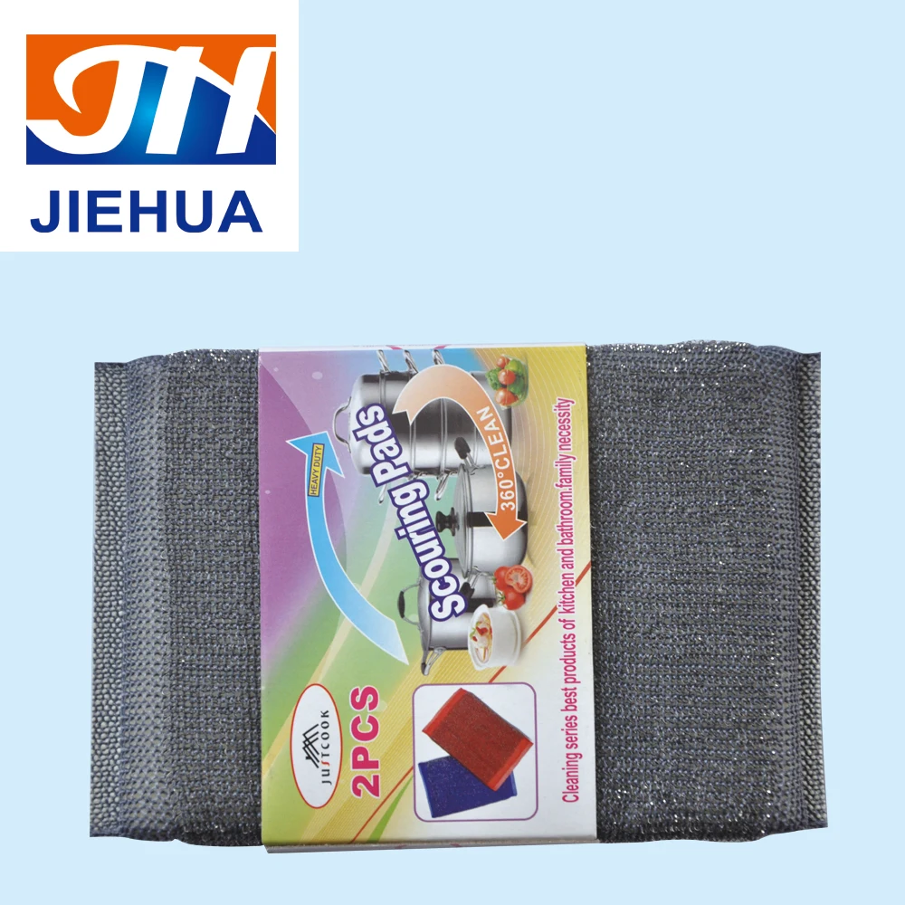 Hot sale steel wire scouring pad kitchen cleaning sponge scourer for pot