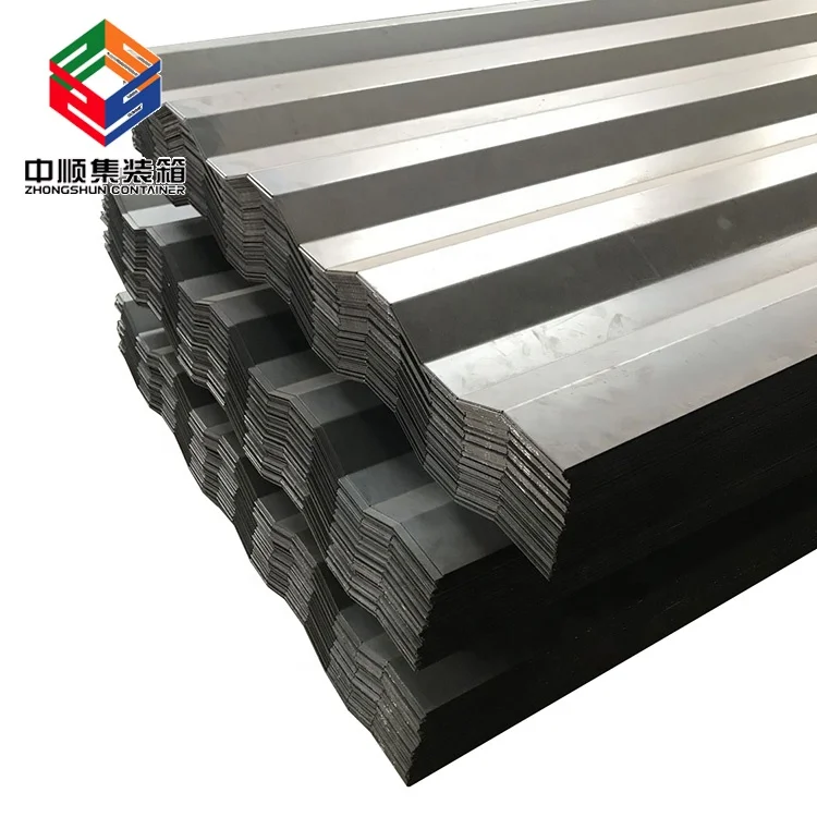 Shipping container steel material corrugated side wall panel