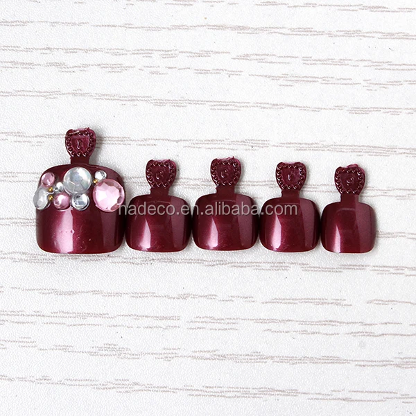 Gems False feet Nail 3D Jewelry Bride Wedding Acrylic Toe Nails