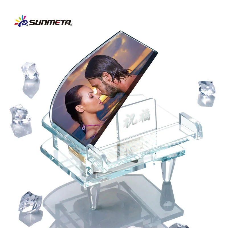 Sunmeta Top clear fashionable wedding favors birthday gifts sublimation crystal piano photo frame