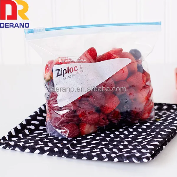 Customized Reusable Fruit Storage LDPE Zip Slider Bag/Plastic Zipper Bag