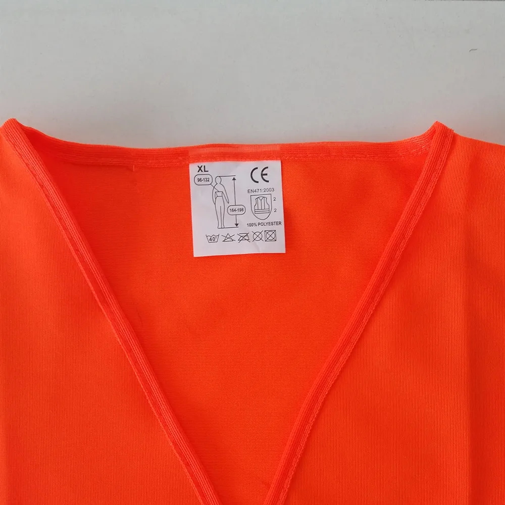 Sample style 100% polyester 120gsm reflective orange safety vest