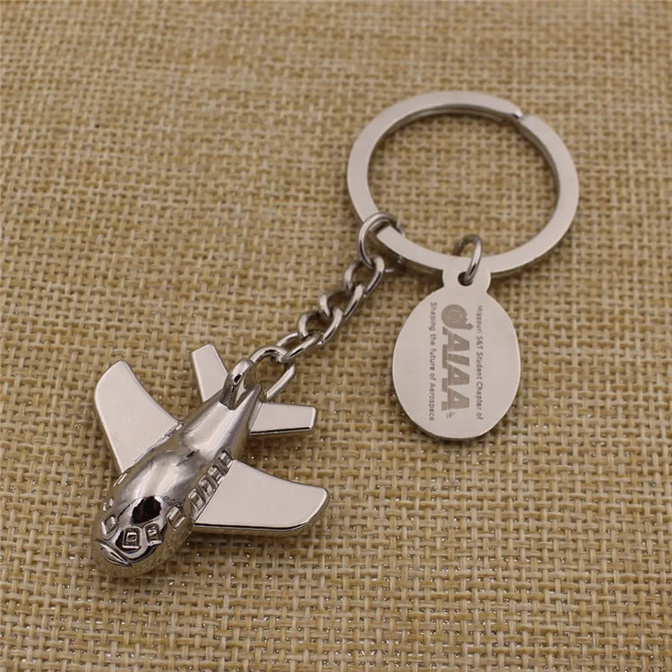 Custom zinc alloy metal airplane/aircraft model keychain