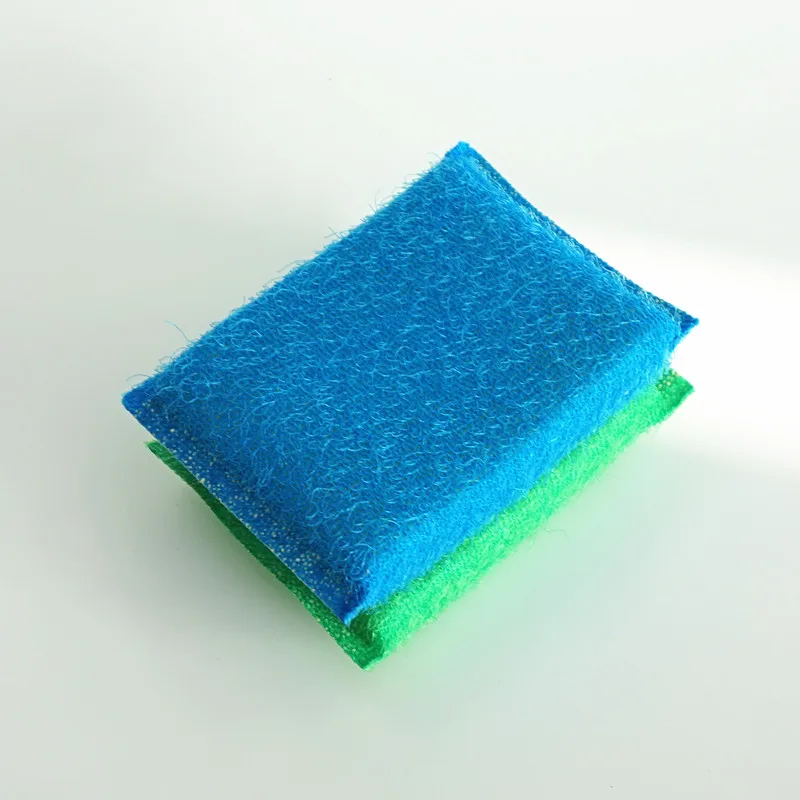 Kitchen cleaning Polyester polyester fiber abrasive net / mesh sponge scouring pad for metal utensils