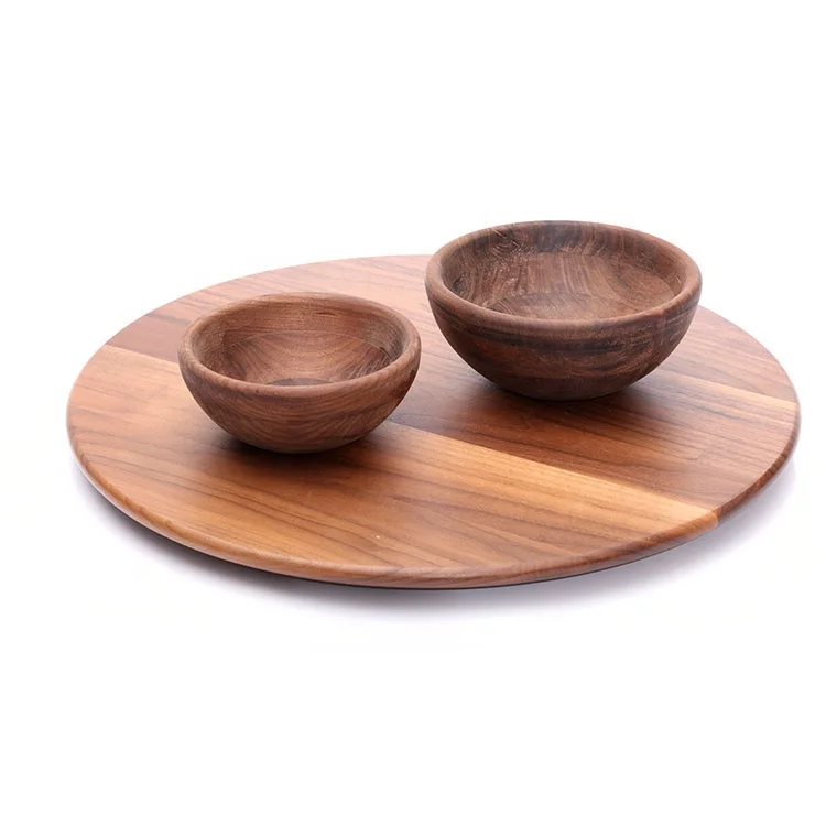 
Environmental Friendly Round Kitchen Dining Table Walnut Wooden Turntable Lazy Susan 