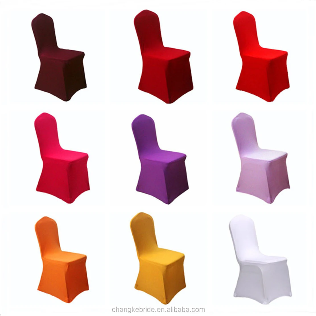 2019 Spandex Plain Lycra Wedding Chair Cover For Banquet & Ceremony With Elasticity Many Colors Available