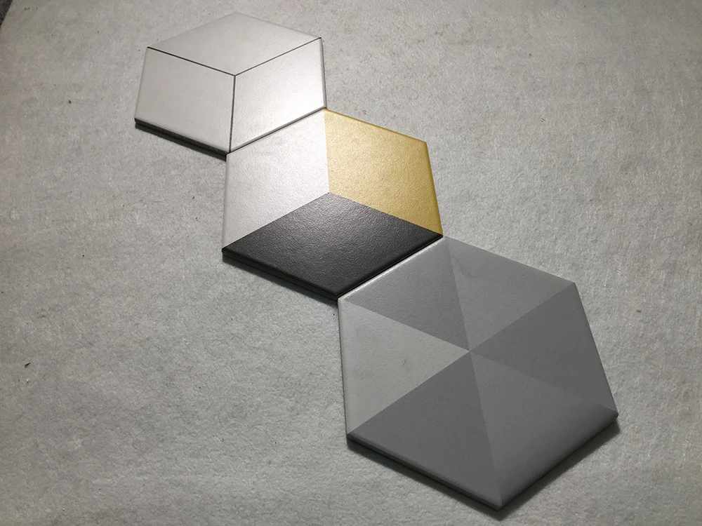  Керамическая белая Шестигранная плитка черного цвета для домашнего использования