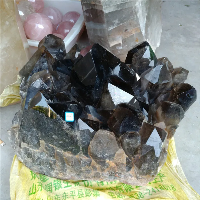 Big natural smoky quartz crystal clusters rock crystal specimen grapes clusters