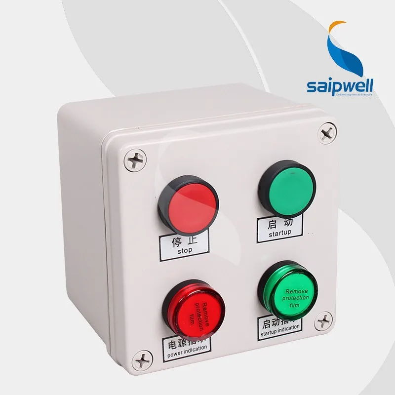 SP-1212-A004 IP66 plastic shell mushroom head emergency stop push button switch box