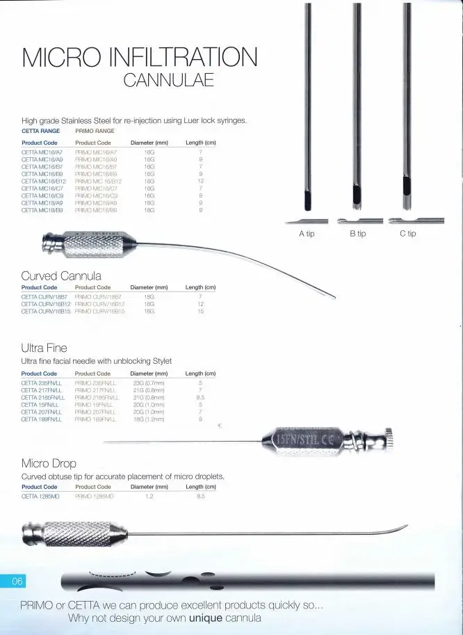 General Surgical Tools Liposuction Cannula Fat transfer For Wholesales