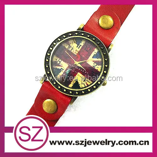 Swh0629-10 горячая топ кожа винтаж браслет ручной ремешок часы 2014