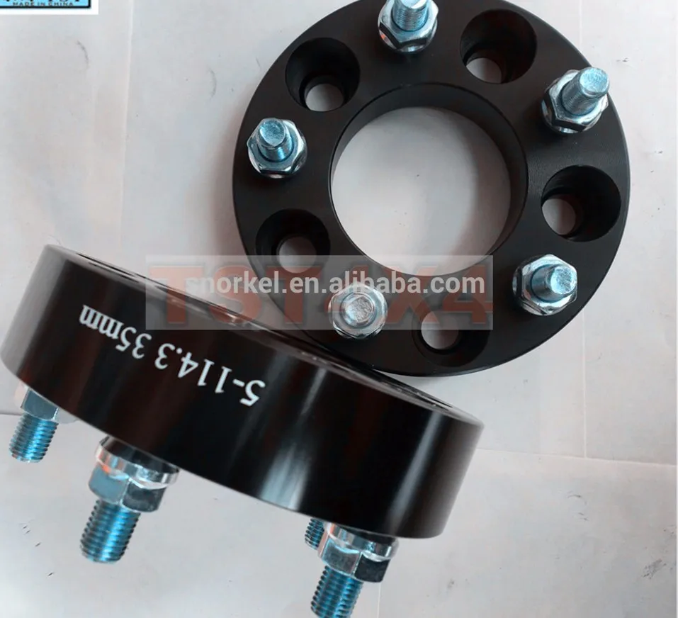 35mm 5 x 4.5 to 5 x 114.3 12 x 1.5 Aluminum Black Wheel Spacer Fits for Toyota Tacoma Lexus