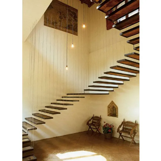 Villa house floating stair kits and accessories wooden stair floating stair