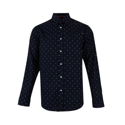 New arrival poplin cotton printed button up wholesale black formal shirts for men