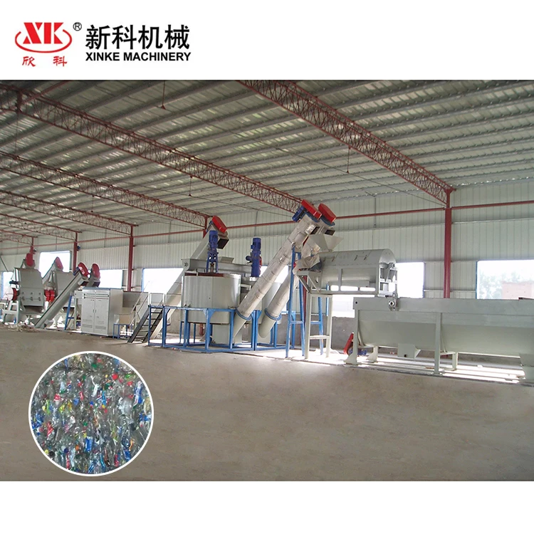 Waste plastic recycling line PET bottle flakes crushing washing production line