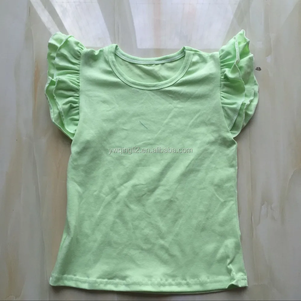 
WY-783 Baby Flutter Tops Children Contton Flutter Tank Top Solid Ruffle Tee Shirt Toddler top 