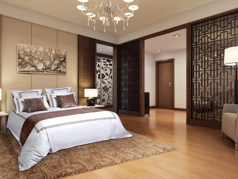 Luxury Bed Throws and Bed Runners for Hotel Bedding Set Adult Woven 40 Environment Friendly Printed  3 Pcs Scenic 128x68