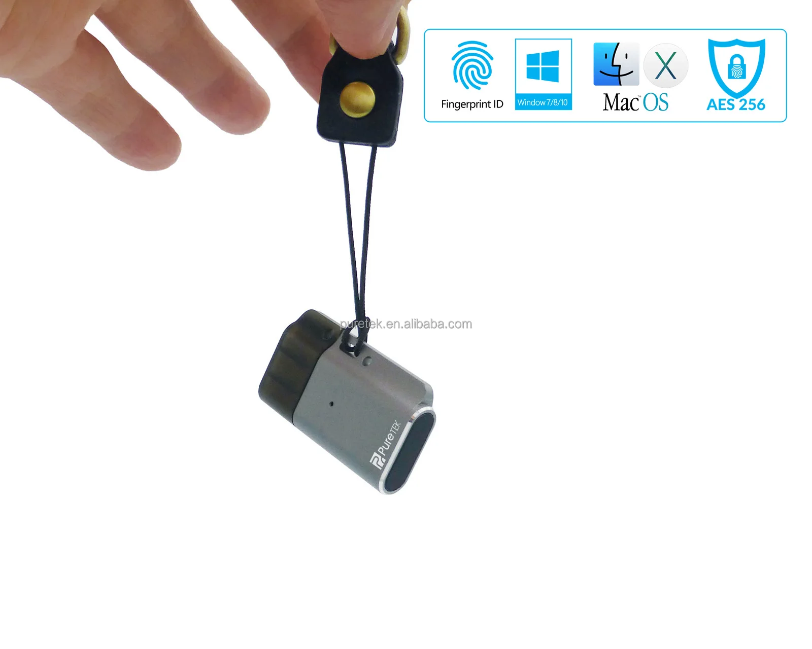 Fingerprint Encryption 32GB USB Flash Drives Encrypted Flash Drives 64G with Biometric Security Fingerprint Identification