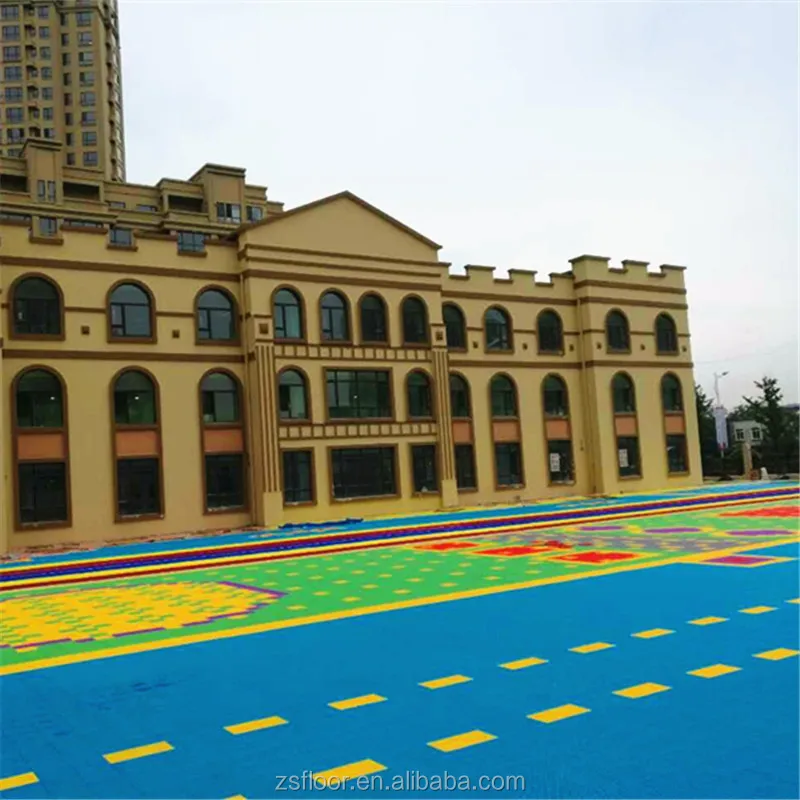 Wear-Resistant Non-Slip solf kindergarten flooring outdoor playground plastic decor floor tile