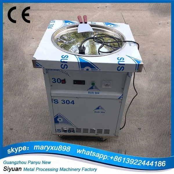 High quality Thai fried ice cream roll machine, frying pan fried ice cream roll machine