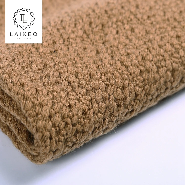 New products textured yellow bouclé velvet in Korea mohair fabric