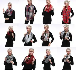 2019 женщин бесконечность шарф шаблон печати женщин loop Мода Бесконечность теплые зимние buffalo одеяло плед шарф