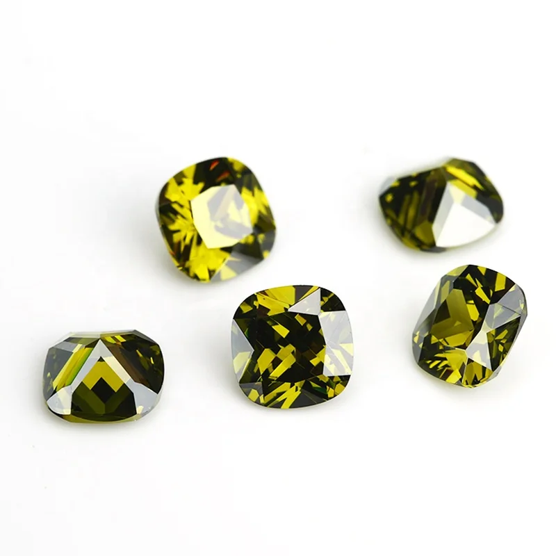 Thriving Gems lab created hand made loose gemstone 100pcs/ bag square cut cushion cut cubic zirconia bule cz stone