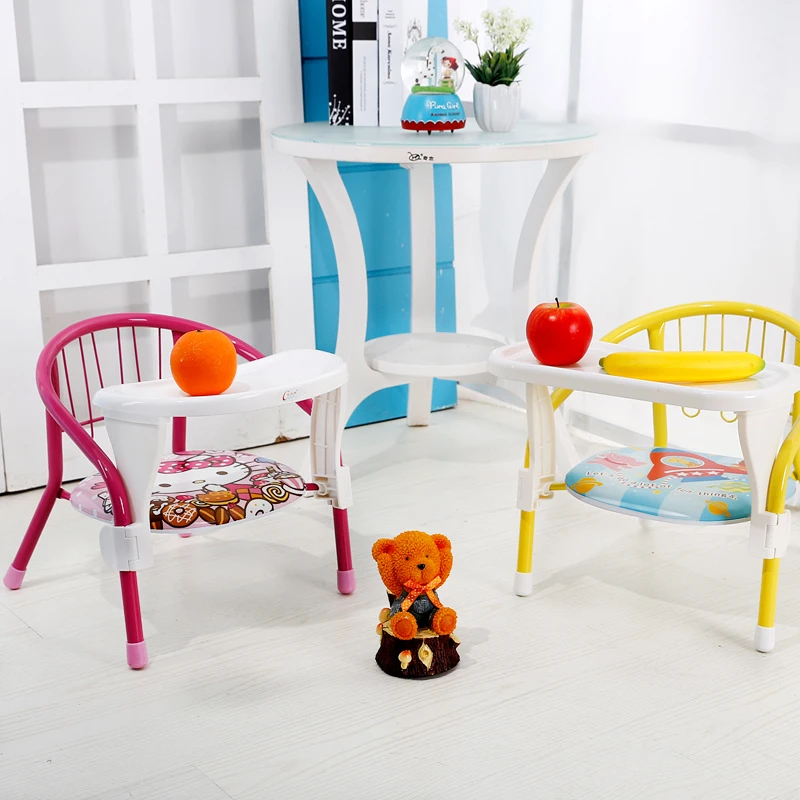 Plastic metal cute design boy girl child chairs