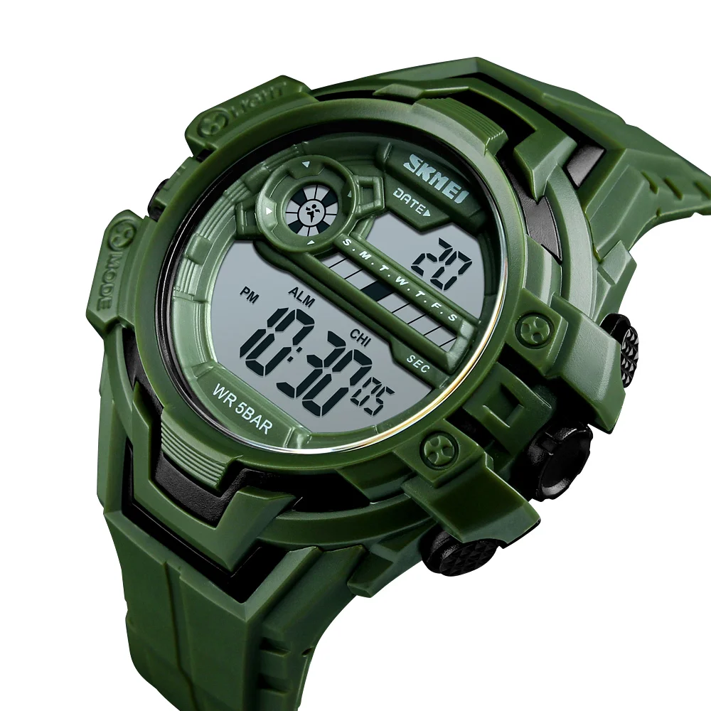 skmei 1383 brand wristwatch digital sports watches for men army green sport watch