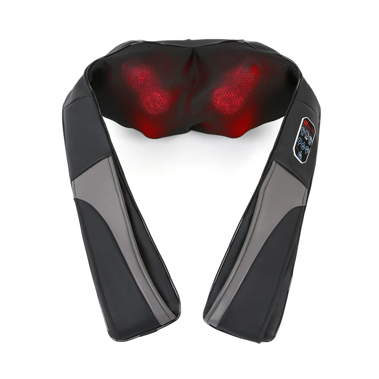 Deep-kneading shiatsu smart neck and shoulder massager with heat