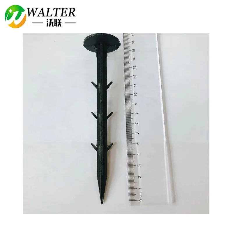 Plastic Garden Securing Pegs Tool Flexible Fixing Fabric Peg Nails Landscape Edging Stakes Barb Staples Large Nail Head for Weed