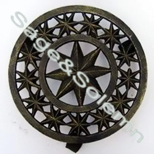 Cast Iron Texas Lone Star And Cowboy Horseshoe Round Plant Trolley Flowerpot Holder