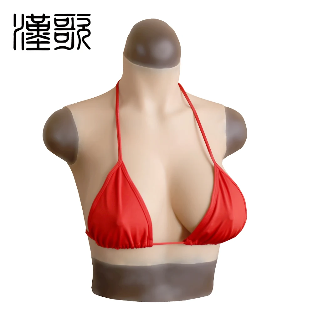 
L size D- Cup Food Grade Silicone Lifelike Breast Forms Crossdresser Cosplay Boobs Artificial 
