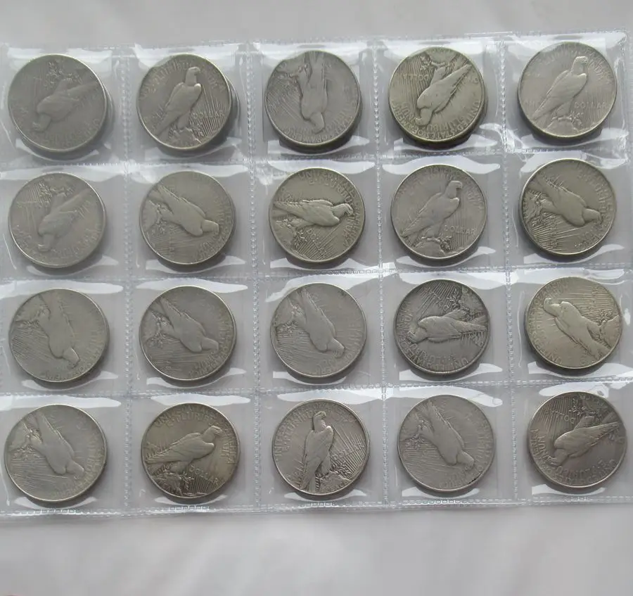 US Peace Dollar 25PCS (1921-1964) Silver Plated Replica Decorative Commemorative Coins