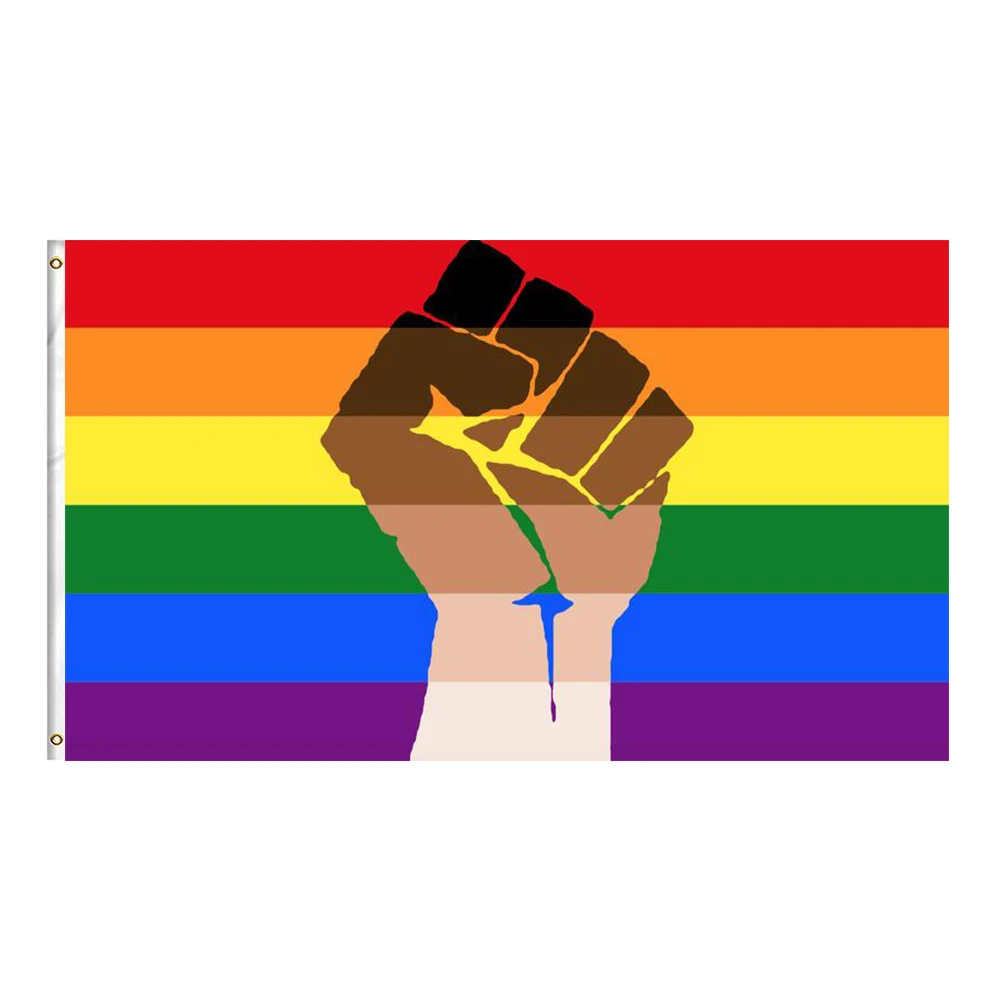 3x5 FT Rainbow Flag Bright Colors and Anti-Fading Materials Gay Pride Banner Flag Polyester Canvas and Brass Grommets