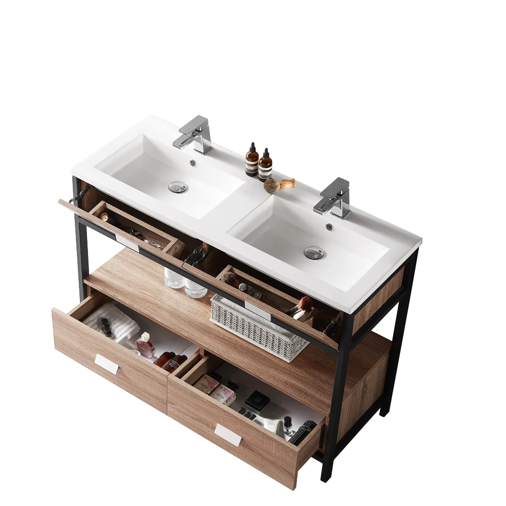 
Foshan furniture modern drawer bathroom wash basin mirror cabinet vanity with legs 