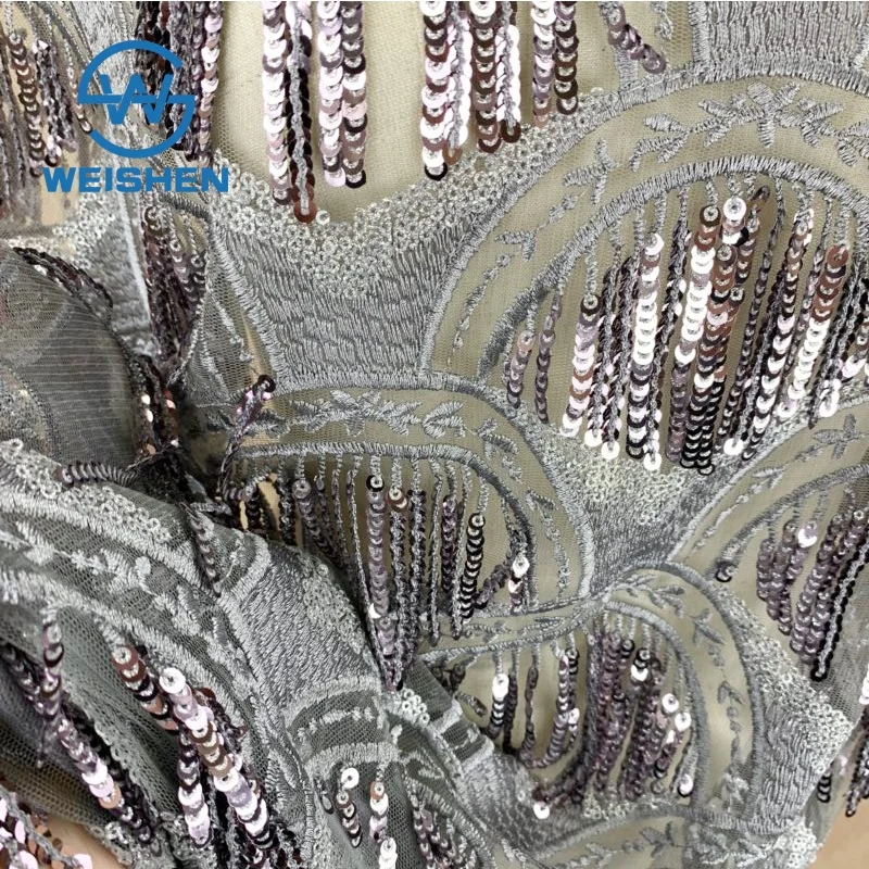 Custom-made Dress Embroidery Lace Textile 2023 Embroidered Sequin Beaded Fabric