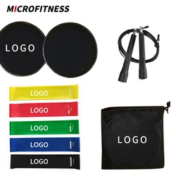 Fitness Combo Jump Rope Core Sliders Resistance bands Set