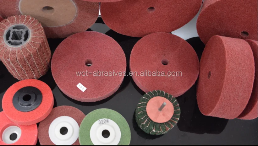 China Manufacture Abrasive Nylon Buffing Non Woven Polishing Wheel For Polishing Stainless Steel